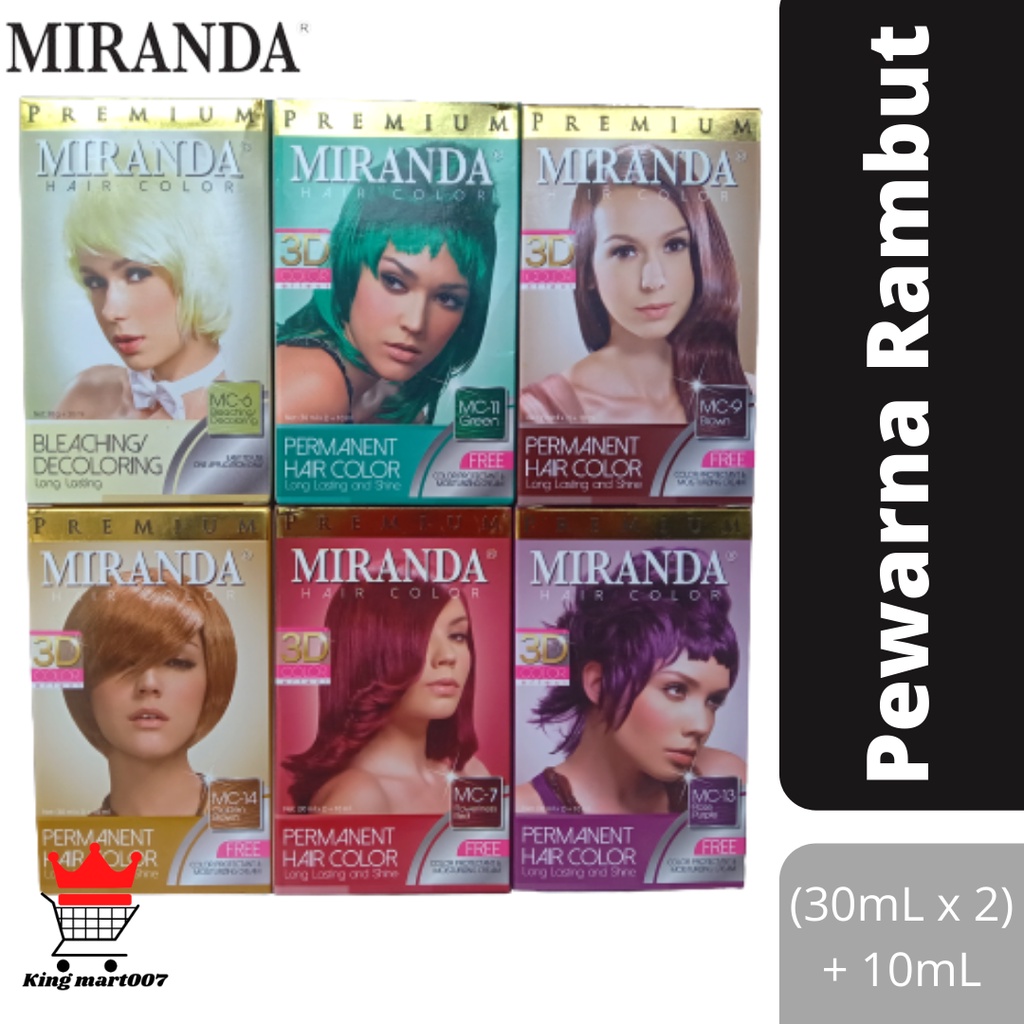 Miranda Hair Color / Semir Rambut / Cat Rambut Permanent (Gratis Color Protectant &amp; Moisturizing Cream)