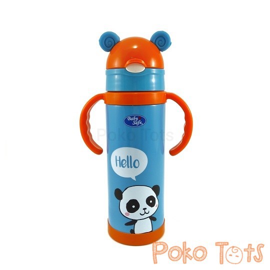 Baby Safe Vacuum Flask Straw 400ml Thermos Botol Minum Sedotan Anak