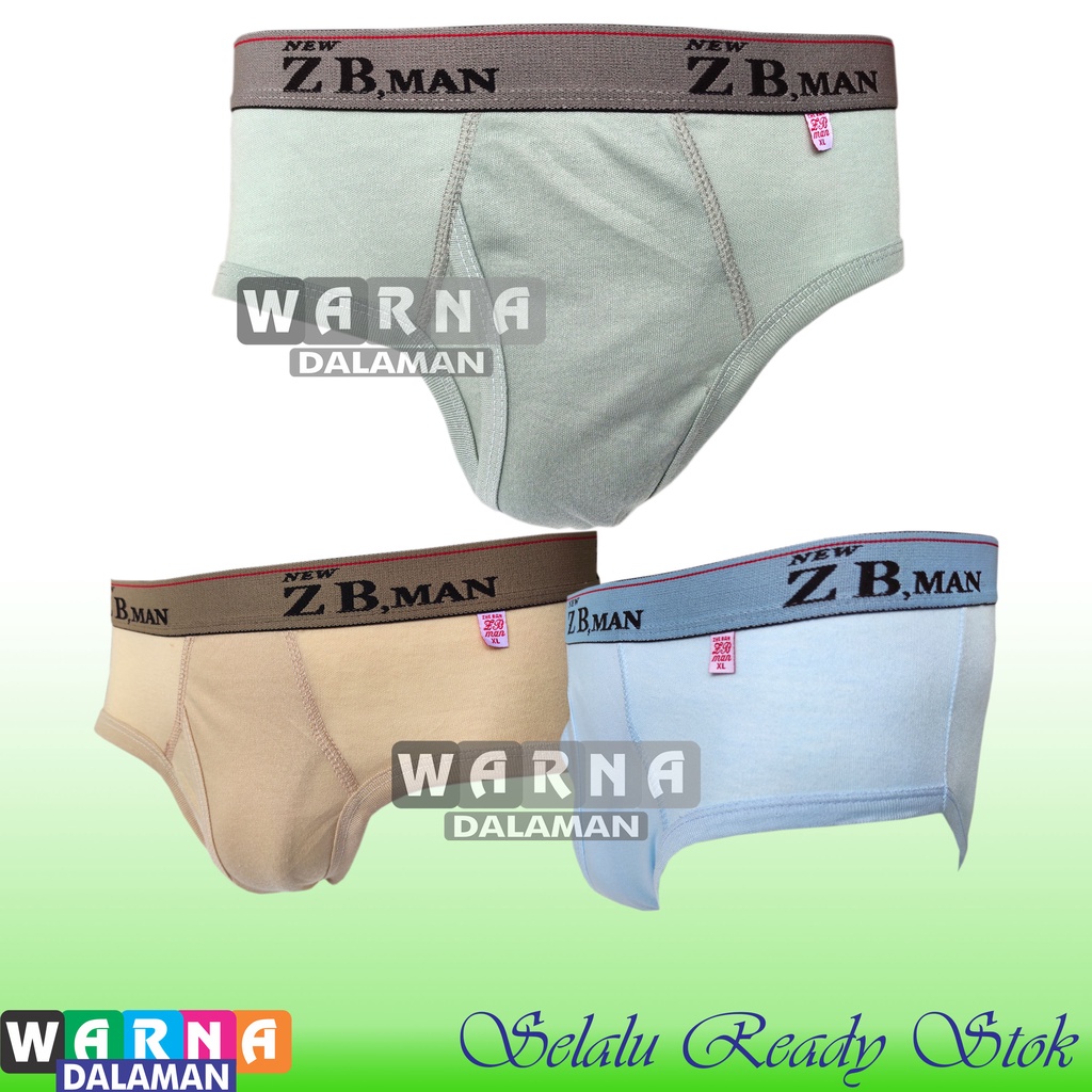 3 Pcs Celana Dalam Boxer Pria Bahan Katun Lembut WARNA DALAMAN