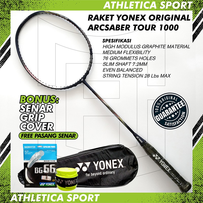 RAKET BADMINTON YONEX ARCSABER TOUR 1000 ORIGINAL NAVY BRONZE