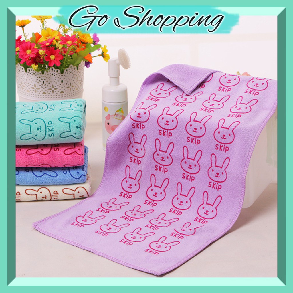 GO! HD367 Handuk PENGERING Mandi Polos Microfiber Handuk bermotif kelinci 70x32 cm