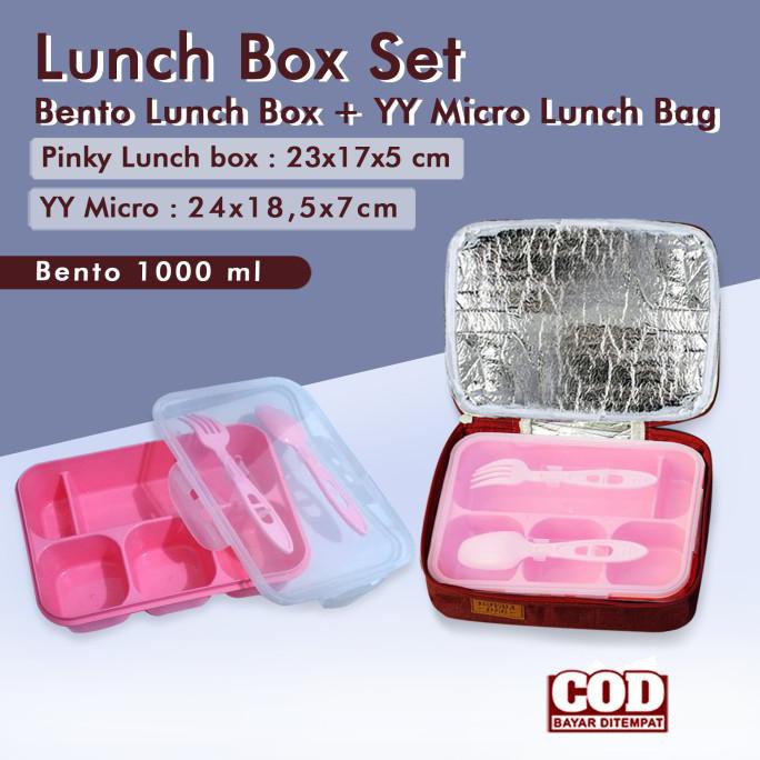 Paling Dicari] Set Kotak Makan Dan Tas Bekal Yooyee Aluminium Foil Lunch Box