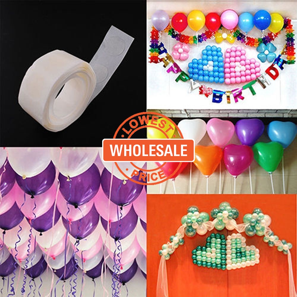 [Harga Grosir]100pcs Lem Perekat Balon Sisi Ganda Untuk Dekorasi Pesta Pernikahan / Ulang Tahun/Hot Sale