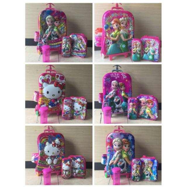 Tas troli anak 6D 4in1 import motif terbaru NEW ARRIVAL
