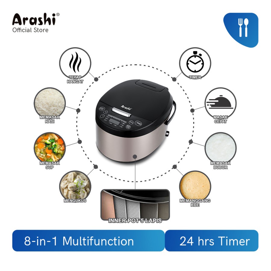 Arashi Digital Rice Cooker ADC 2001 / Penanak Nasi / Magic Com