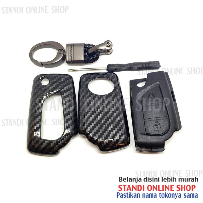 Cover Flip Key Kunci Lipat Sarung Kunci Toyota Innova Reborn Hitam