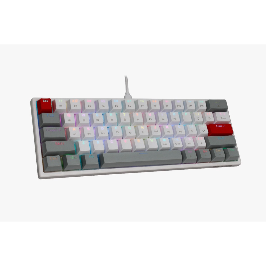 Keyboard gaming digital alliance da wired usb type-c mechanical 60 percent 61 key rainbow meca6 meca 6