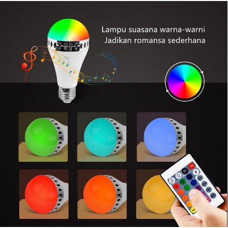 COD✨Speaker bluetooth wireless lampu music LED RGB bohlam speaker