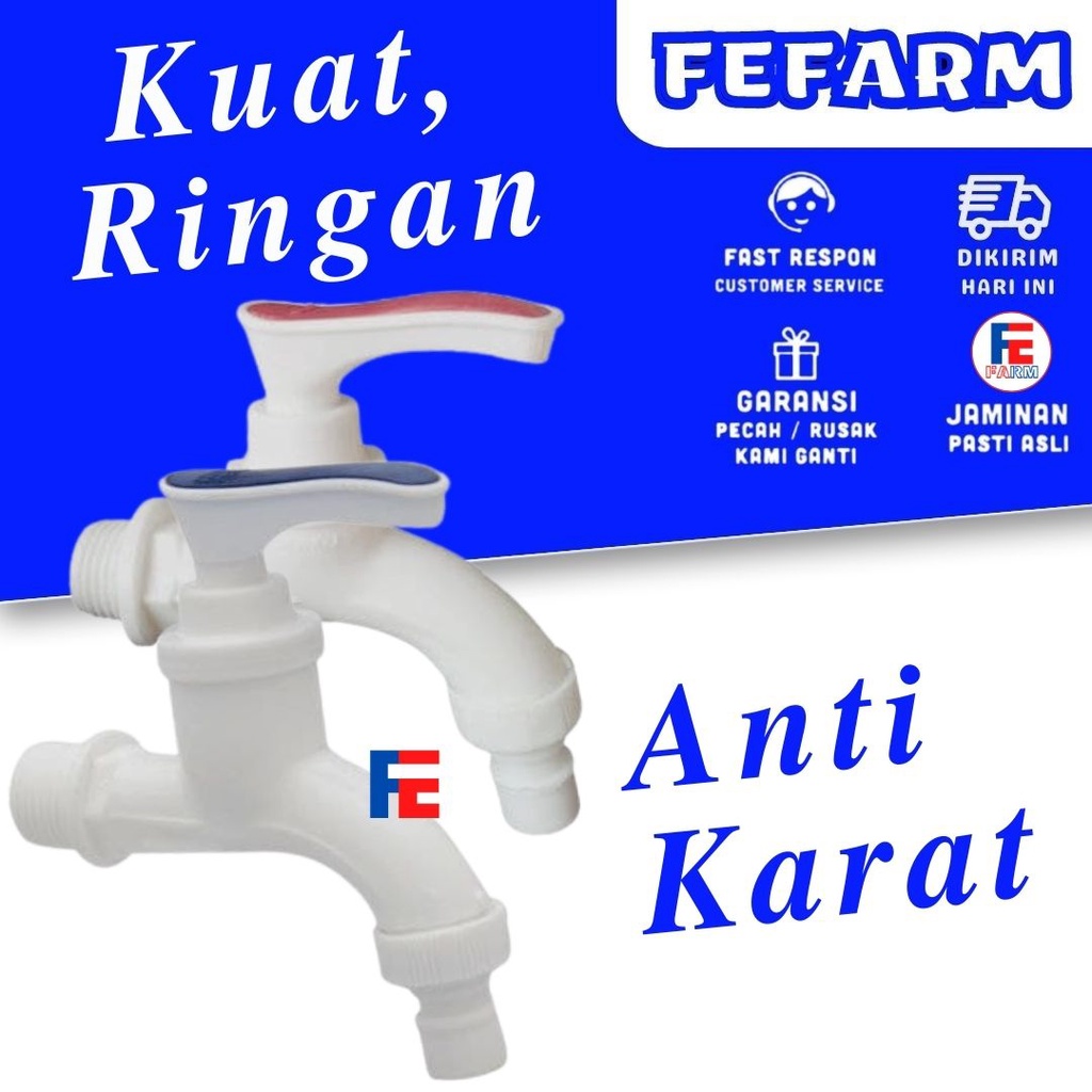 Kran tembok Keran Air Keran PVC Keran Keran Kamar Mandi Taman Kandang 1/2 inch FEFARM