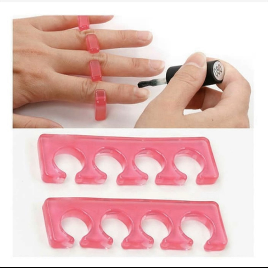 Toe silicone jelly separator kaki nailart 1 set pemisah kaki nailart Produk Good Quality