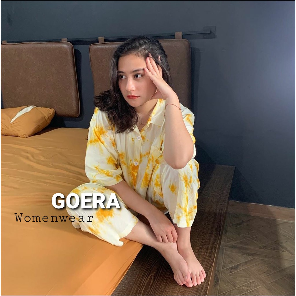 GOERAWOMENWEAR PIYAMA TIE DYE/SET PIYAMA TIE DYE LENGAN PENDEK