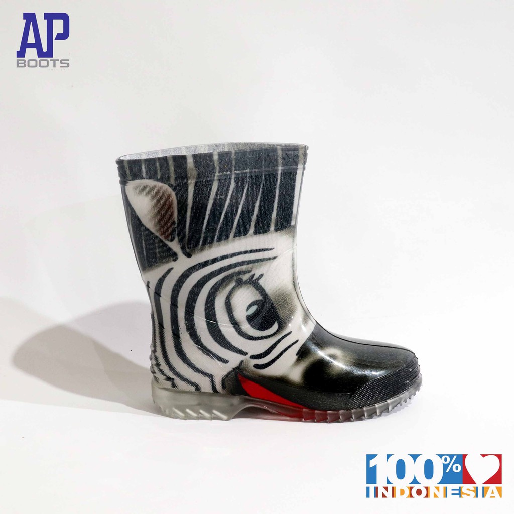 AP SAFARI ZEBRA 22-28 - SEPATU BOOTS KARET ANAK CEWEK COWOK - AP BOOTS