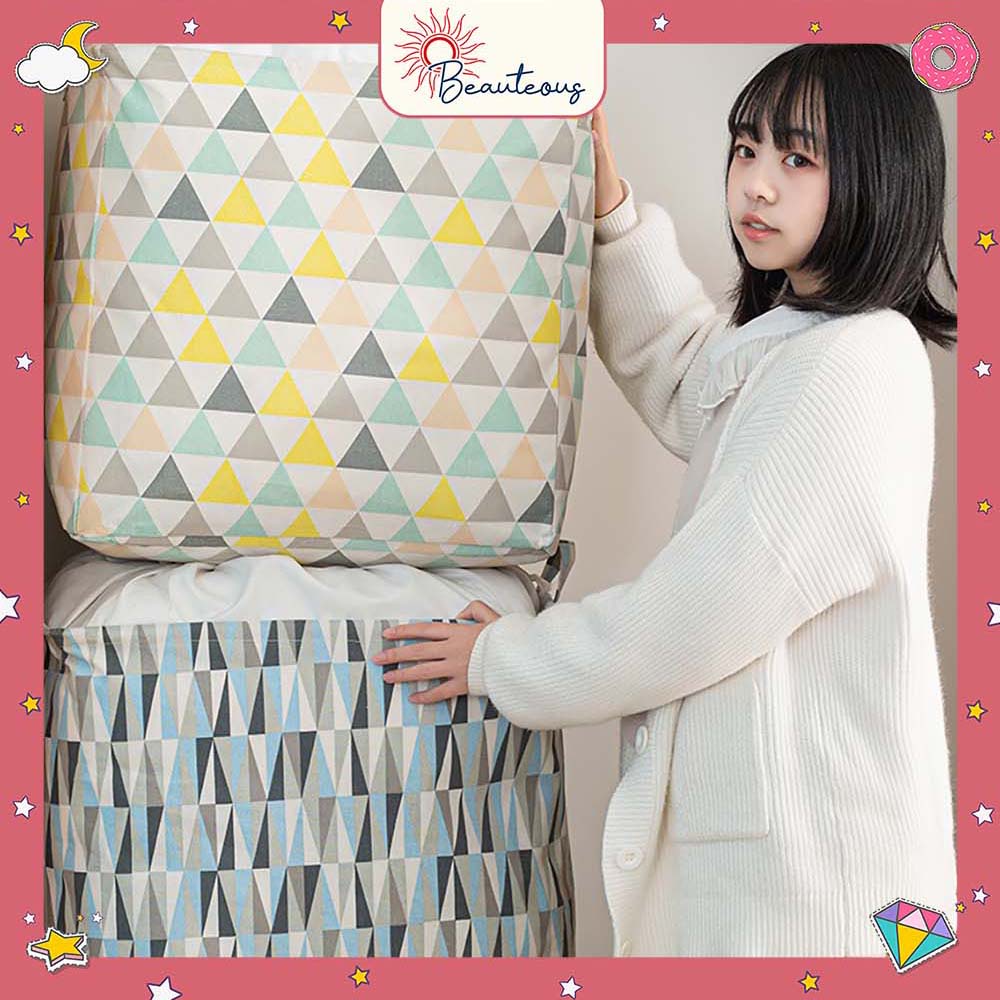 Storage Bag Jumbo Serut Tempat Penyimpanan Selimut Bad Cover Baju Keranjang Laundry Serbaguna