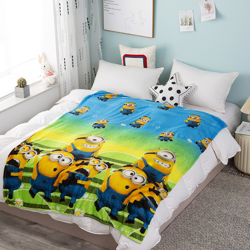 COD - HK - Selimut Karakter Bulu Halus Jumbo 150x200cm - Selimut Jumbo Doraemon Import-Minion