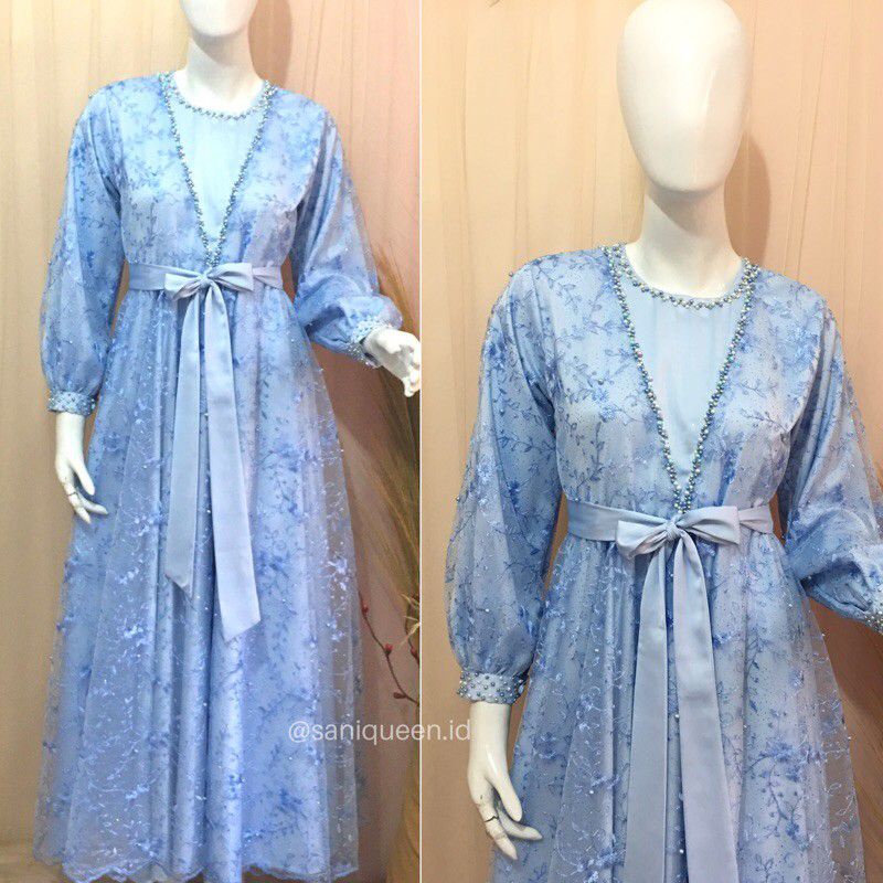 JELITHA GAUN PESTA / Full Tulle bordir aplikasi payet / baju kondangan / wisuda / bridesmaids