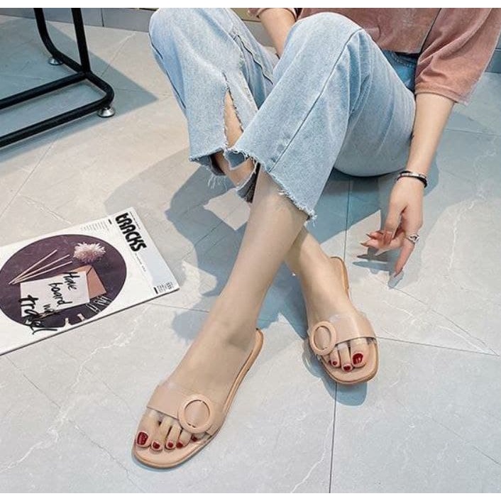 SS2356 sandal Slop Slip On import wanita kekinian model terbaru termurah