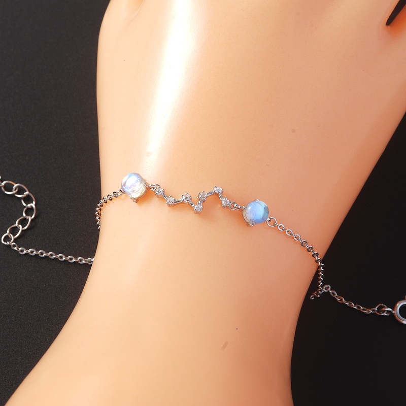 Polaris Bracelet Lucky Seven Star Bracelet Moonstone Girl Bracelet 210807