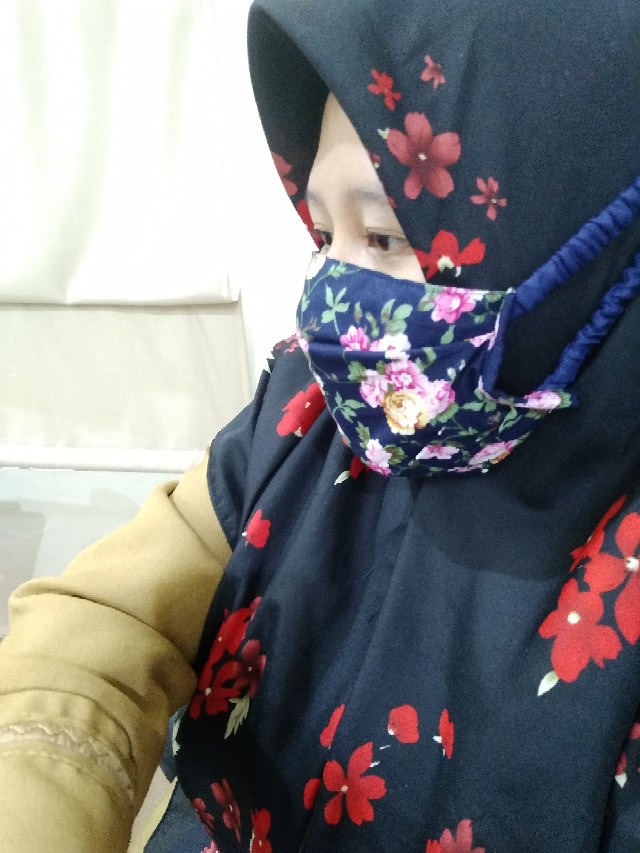 Masker Hijab Tali Serut Polos