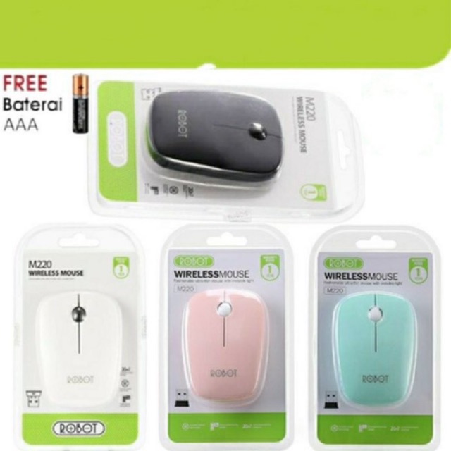 MOUSE WIRELESS ROBOT M220 MICE - Hitam original resmi