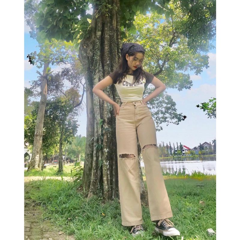 BF CELANA KULOT JEANS SOBEK YASMIN//KULOT JEANS SOBEK CEWE
