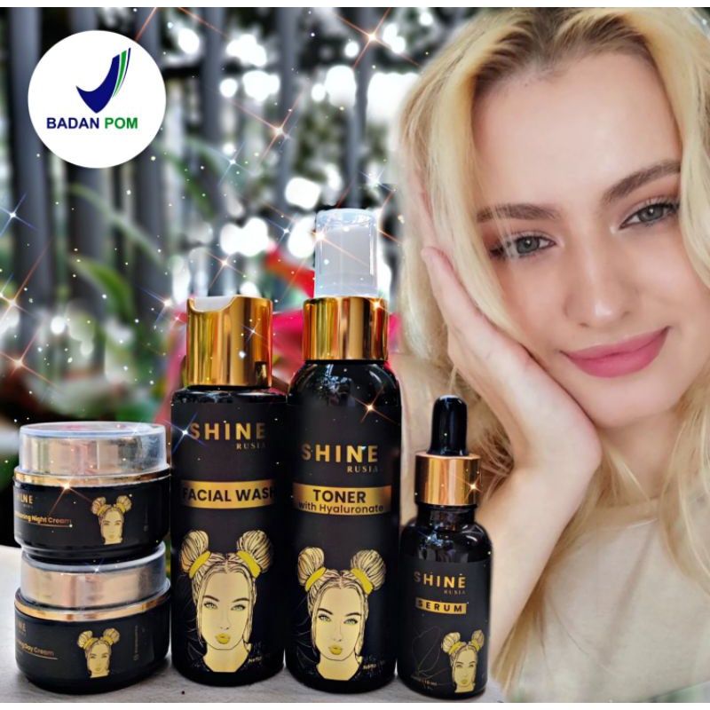 Shine Rusia Whitening Package + Serum DNA Salmon Bpom(free gift)