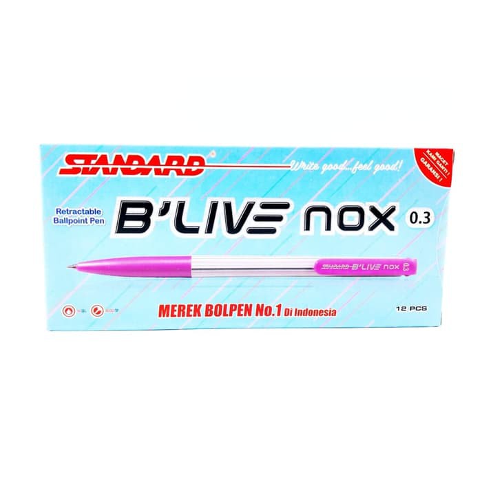 

Standard B'LIVE NOX 0.3 mm / Ballpoint Standard Hitam b'live nox / Pulpen Hitam Standard