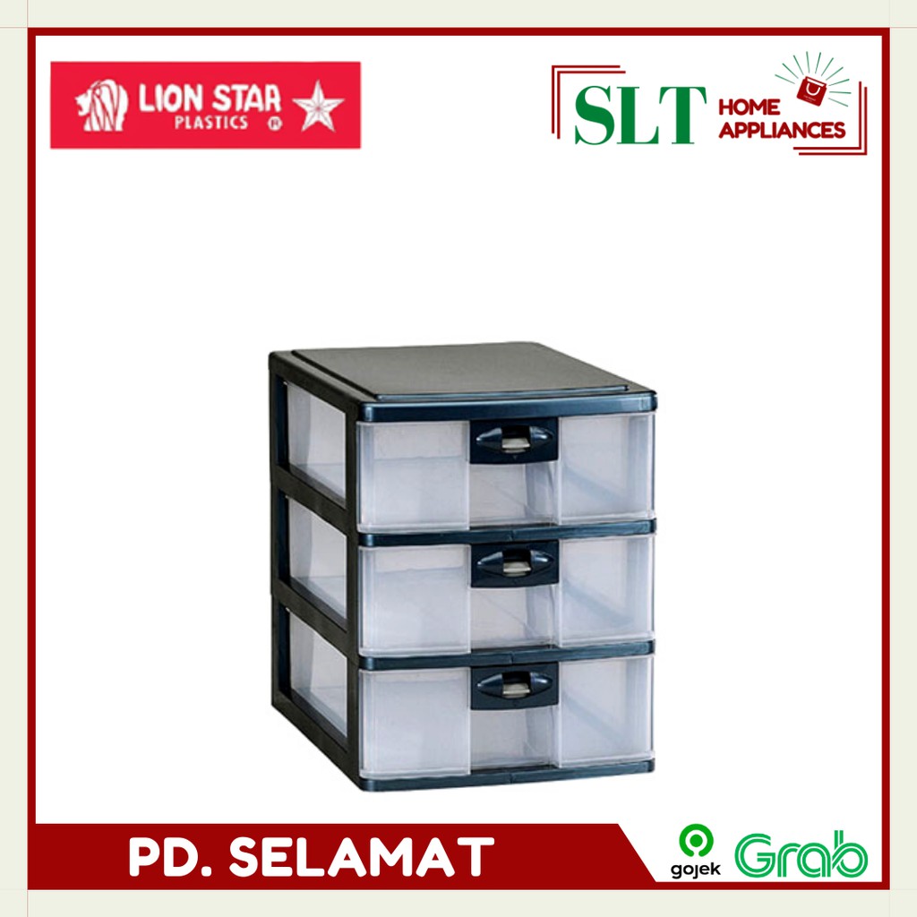 ONLY GOJEK LION STAR LACI A4 SUSUN 3Laci Container Mini Laci Plastik
