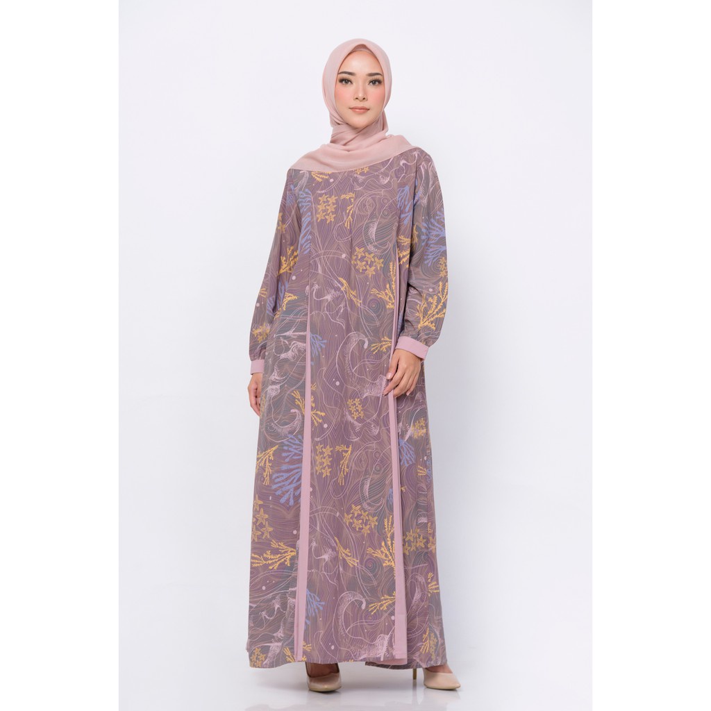 baju gamis wanita dress muslim terbaru ZM Zaskia Mecca - Kahila Brown Gamis - Jelita Indonesia - Ed 