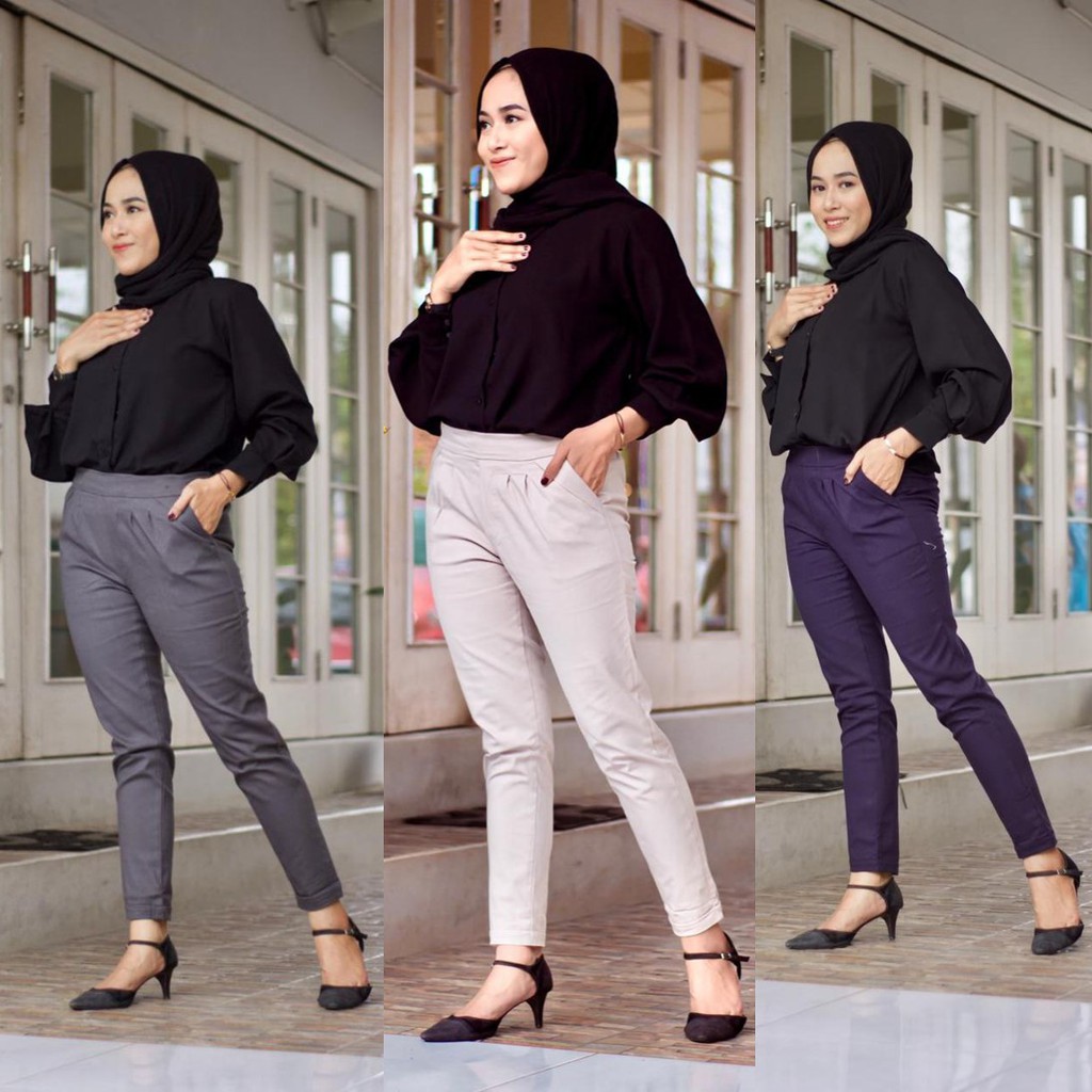 Celana XXL Wanita Elizabeth Baggypant Twill Strecth Desallino AAC Store Ogos