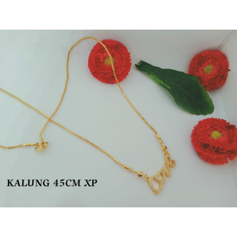 Fourfashion Kalung Xuping Dewasa Motif Tulisan Love Kekinian S091