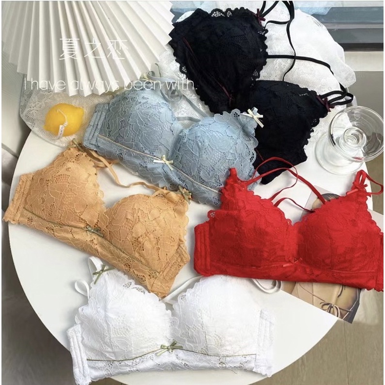 005 Bra Wanita Tanpa Kawat Busa Tipis Set Celana Dalam Sexy