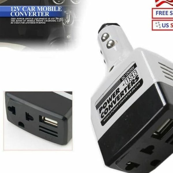 Power Inverter Adaptor Charger Mobil Saver Car USB DC Converter