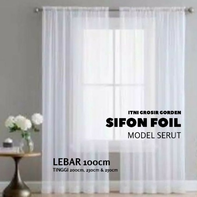 IT.NI Gorden Vitrase Sifon Foil Polos Import Premium L100cm