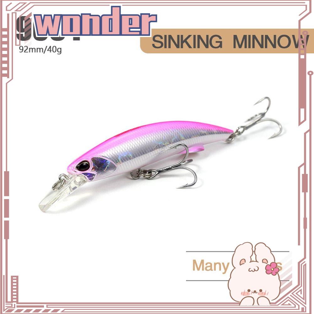 WONDERFUL Multicolor Sinking Minnow Baits Outdoor Minnow Lures Fish Hooks Crankbaits Tackle 92mm/40g Useful Winter Fishing Long Casting Lure