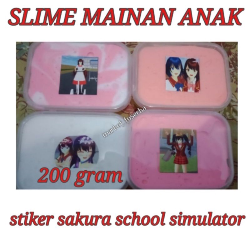 Slime Slaim Slem Box 200 Ml Stiker BT21 dan Sakura School Simulator