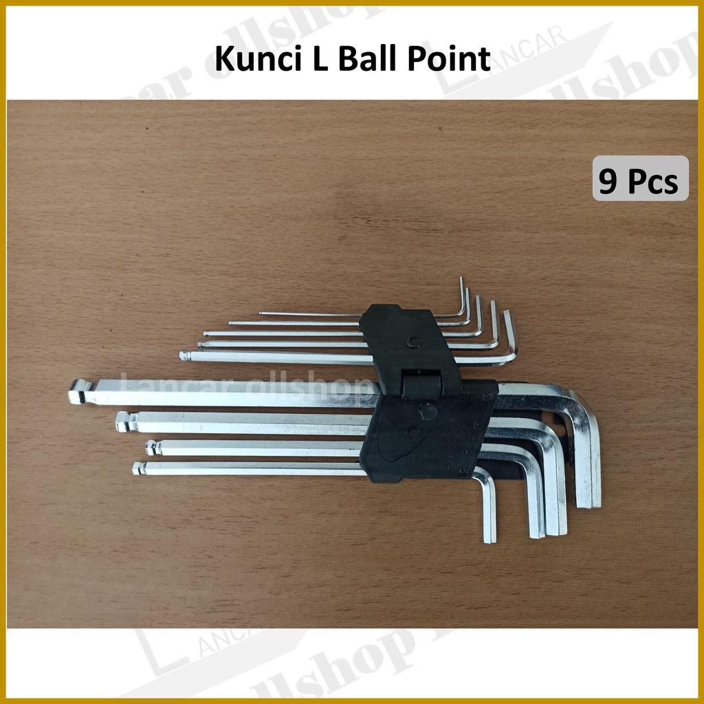 Kunci L panjang 1 set isi 9 pcs BallPoint Xtra Long / Kunci L Set