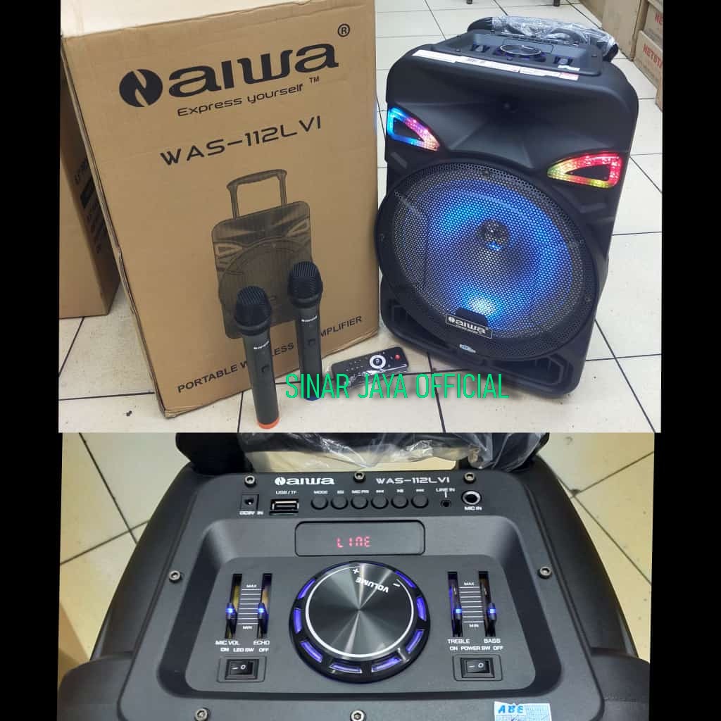 AIWA WAS 112LVI SPEAKER AKTIF PORTABLE 12 INCH ORIGINAL