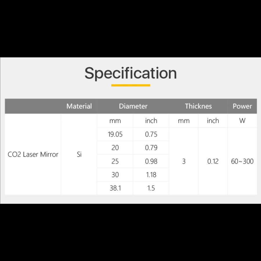 Original CloudRay CO2 Laser Cermin Gold Coated Si Mirror 20 25 30 mm