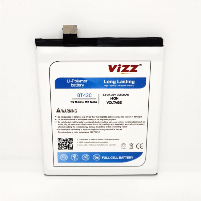 Baterai Batre Vizz Meizu M2 Note / BT42C Original Vizz