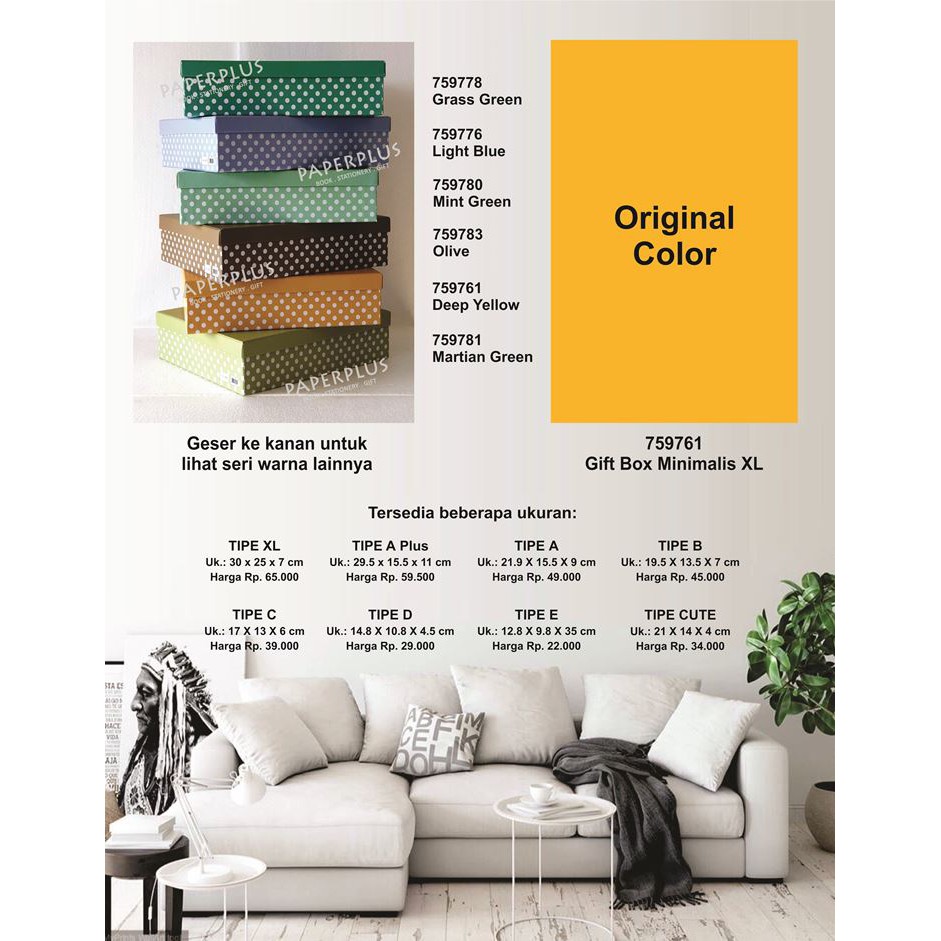 

Kotak kado/Kotak Hadiah/Gift Box Minimalis XL_Polkadot Spectra Deep Yellow