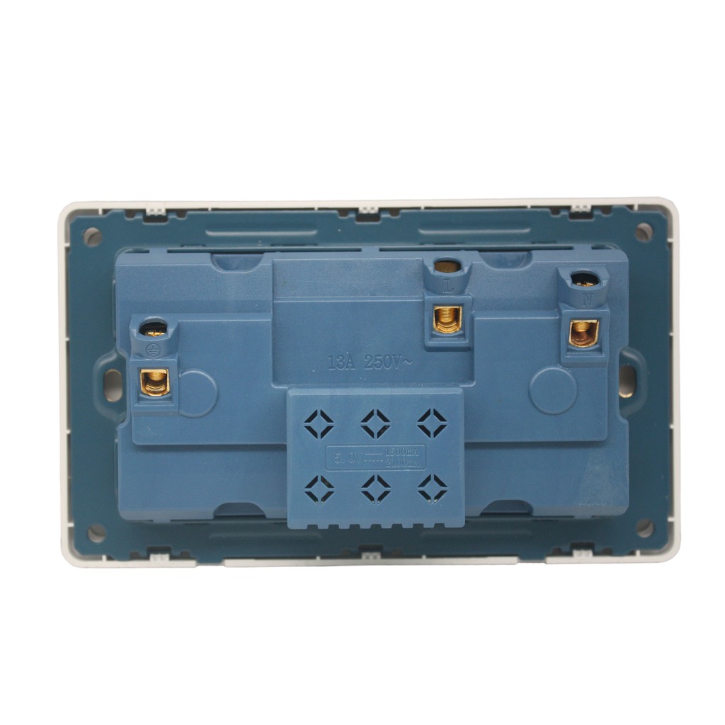 Double WALL SOCKET 3 USB Colokan 2 USB Output &amp; 2 Tombol ON-OFF