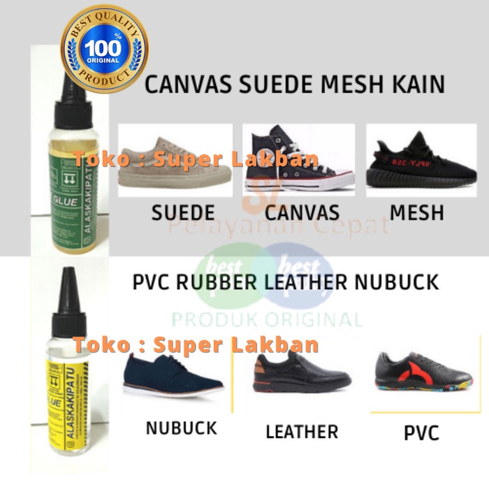 Lem Sepatu Sol Sneakers TAS Tahan Air dan Panas Super Kuat Kulit Karet PVC Suede Mesh Kanvas Leather