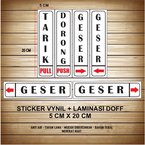 

stiker pintu tarik dorong geser