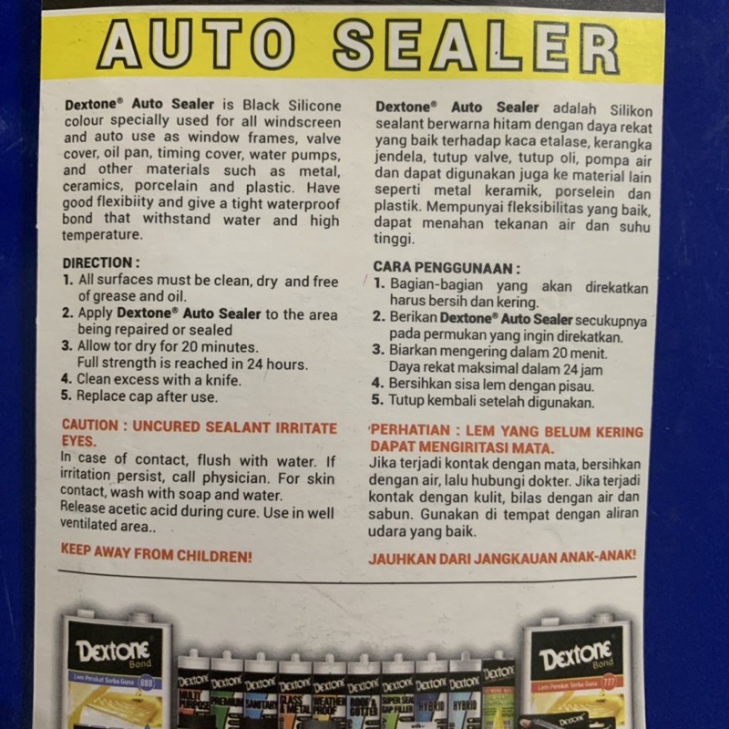 DEXTONE AUTO SEALER RED / LEM DEXTONE AUTO SEALER