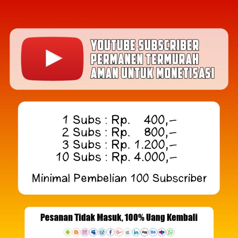 Subscriber Youtube Aktif Permanen Indonesia