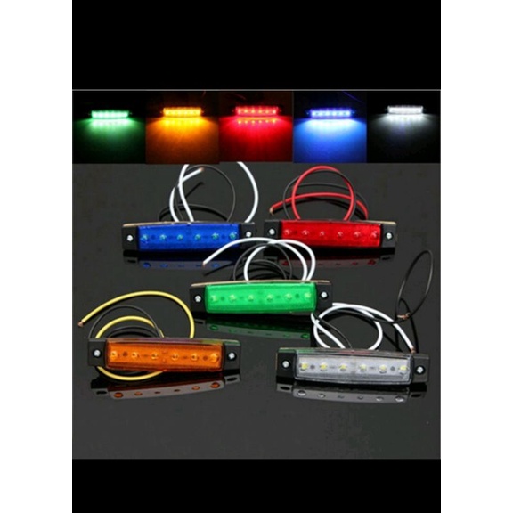 Lampu Led 6 SMD Samping Bak TRUCK kolt 12-24 Volt Waterprof Topi kabin