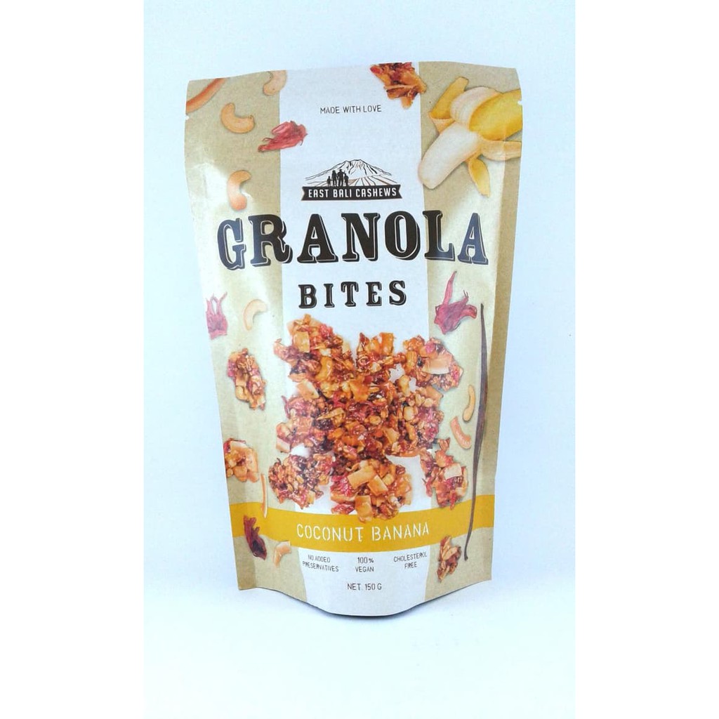 

East Bali Cashews Granola Bites Coconut Banana 125 gr/ Cemilan Sehat
