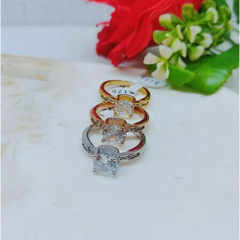 Cincin Titanium Permata Anti Karat Perhiasan Fashion R078