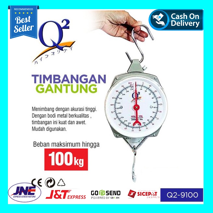 Q2 Timbangan Gantung Kapasitas 100kg Akurat Q2-9100 Analog 100 kg ORI