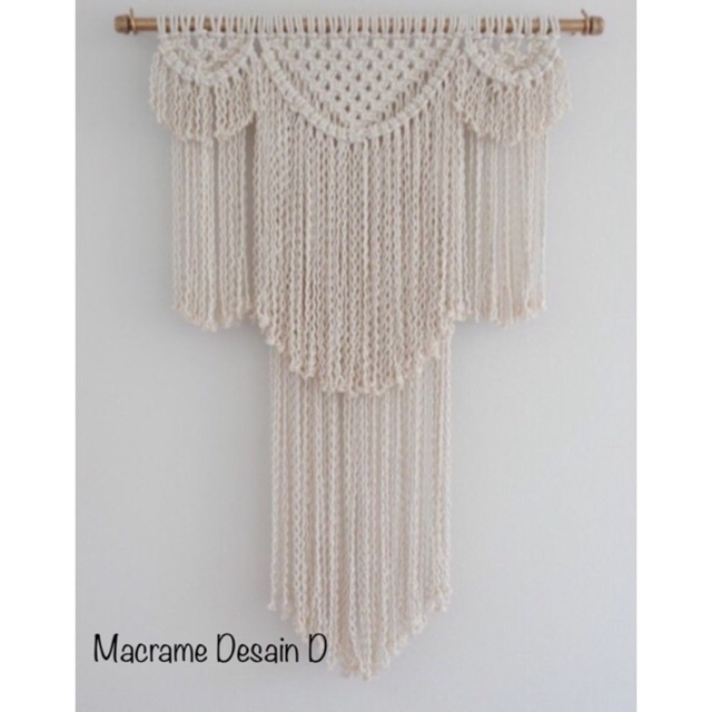 Macrame Desain D wall hanging tali katun makrame hiasan  